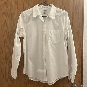 LL Bean women’s white button down shirt